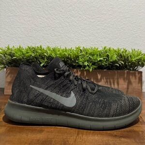 Nike Free RN Flyknit Black/Anthracite Running Shoes 880843-012 Men’s Size 14